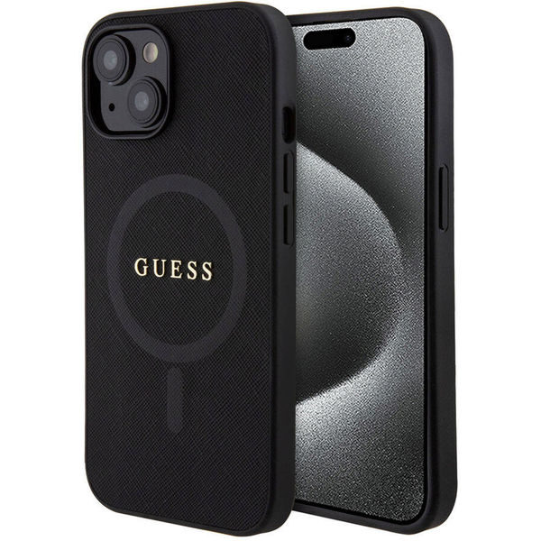 Guess - Saffiano MagSafe (GUHMP15MPSAHMCK) - iPhone 15 Plus - Black