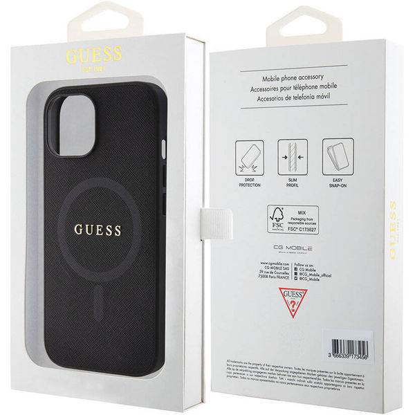 Guess - Saffiano MagSafe (GUHMP15SPSAHMCK) - iPhone 15 - Black