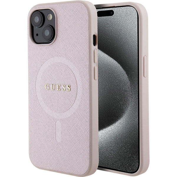 Guess - Saffiano MagSafe (GUHMP15SPSAHMCP) - iPhone 15 - Pink