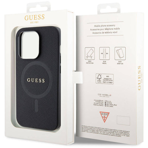 Guess - Saffiano MagSafe (GUHMP15XPSAHMCK) - iPhone 15 Pro Max - Black