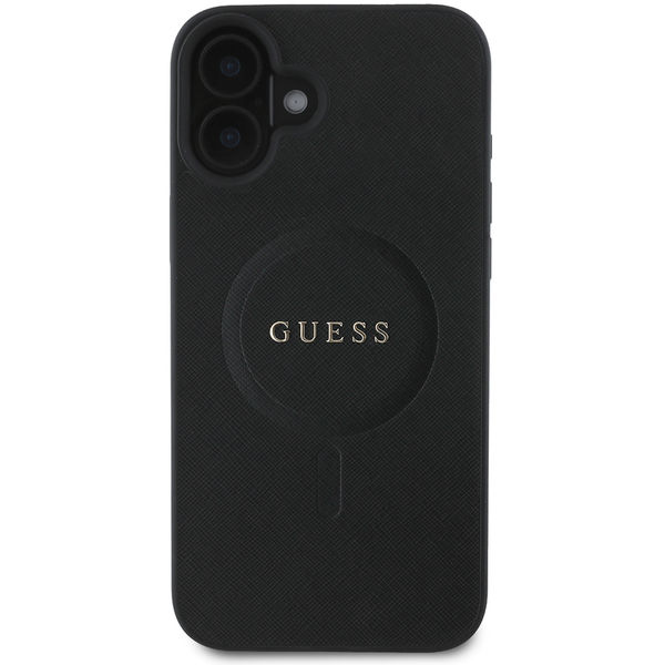 Guess - Saffiano Classic Logo MagSafe (GUHMP16MPSAHMCK) - iPhone 16 Plus - Black