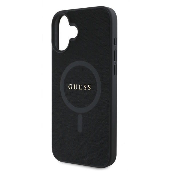 Guess - Saffiano Classic Logo MagSafe (GUHMP16MPSAHMCK) - iPhone 16 Plus - Black