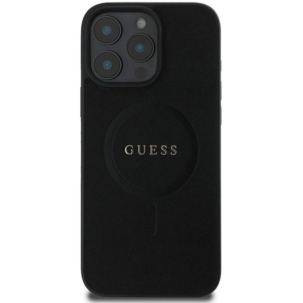 Guess - Saffiano Classic Logo MagSafe (GUHMP16LPSAHMCK) - iPhone 16 Pro - Black