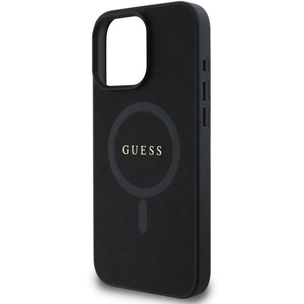Guess - Saffiano Classic Logo MagSafe (GUHMP16LPSAHMCK) - iPhone 16 Pro - Black