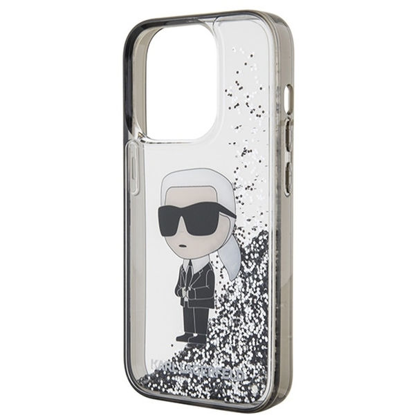 Karl Lagerfeld - Hardcase Liquid Glitter (KLHCP15LLKKNSK) - iPhone 15 Pro - Transparent Ikonik
