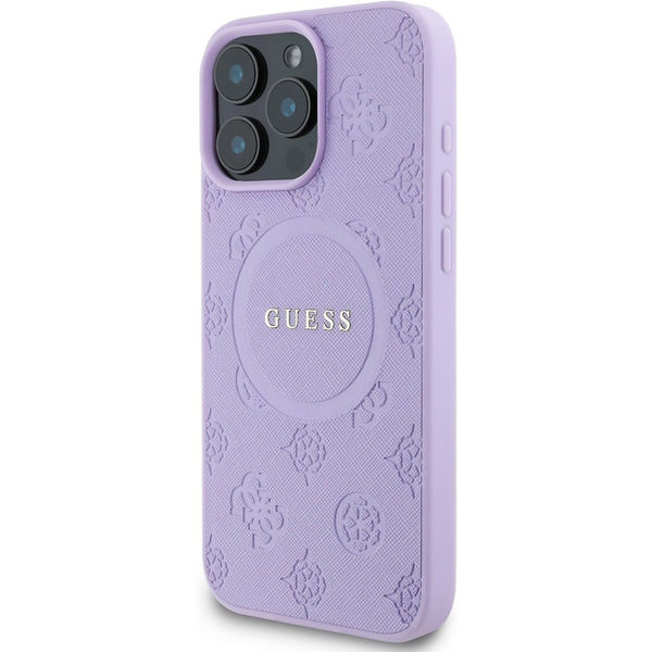 Guess - Saffiano Peony Classic Logo MagSafe (GUHMP16LPSAPSMEU) - iPhone 16 Pro - Purple