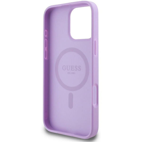 Guess - Saffiano Peony Classic Logo MagSafe (GUHMP16LPSAPSMEU) - iPhone 16 Pro - Purple