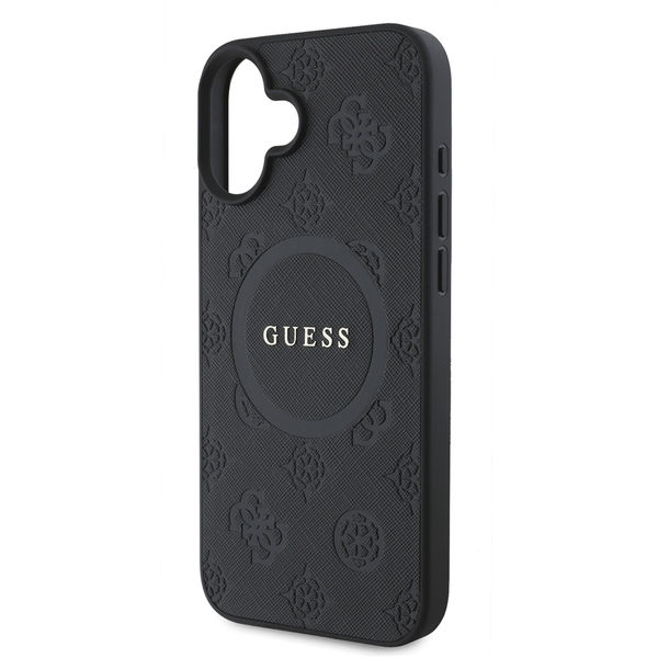 Guess - Saffiano Peony Classic Logo MagSafe (GUHMP16MPSAPSMEK) - iPhone 16 Plus - Black