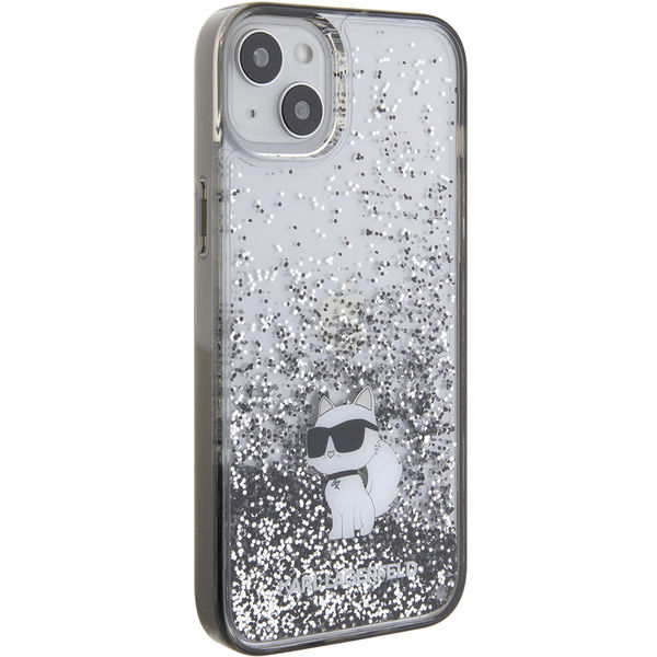 Karl Lagerfeld - Hardcase Liquid Glitter (KLHCP15MLKCNSK) - iPhone 15 Plus - Transparent Choupette