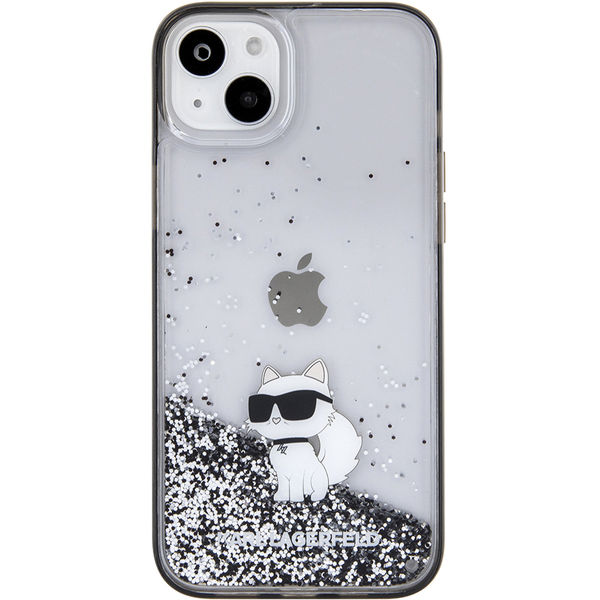 Karl Lagerfeld - Hardcase Liquid Glitter (KLHCP15MLKCNSK) - iPhone 15 Plus - Transparent Choupette
