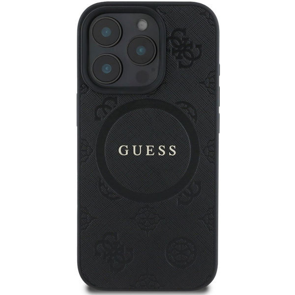 Guess - Saffiano Peony Classic Logo MagSafe (GUHMP16XPSAPSMEK) - iPhone 16 Pro Max - Black