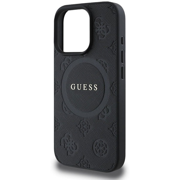 Guess - Saffiano Peony Classic Logo MagSafe (GUHMP16XPSAPSMEK) - iPhone 16 Pro Max - Black