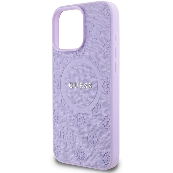 Guess - Saffiano Peony Classic Logo MagSafe (GUHMP16XPSAPSMEU) - iPhone 16 Pro Max - Purple