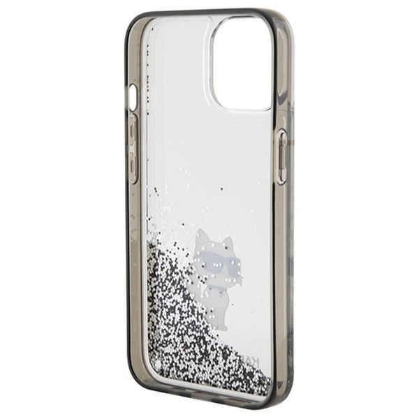 Karl Lagerfeld - Hardcase Liquid Glitter (KLHCP15SLKCNSK) - iPhone 15 - Transparent Choupette