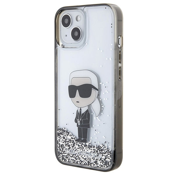 Karl Lagerfeld - Hardcase Liquid Glitter (KLHCP15SLKKNSK) - iPhone 15 - Transparent Ikonik