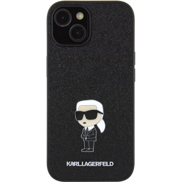 Karl Lagerfeld - Hardcase Glitter Fixed (KLHCP15SGKNPSK) - iPhone 15 - Ikonik Logo