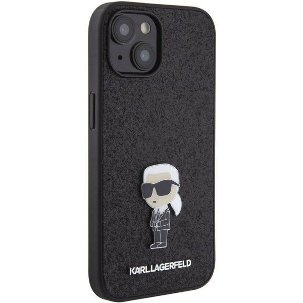 Karl Lagerfeld - Hardcase Glitter Fixed (KLHCP15SGKNPSK) - iPhone 15 - Ikonik Logo
