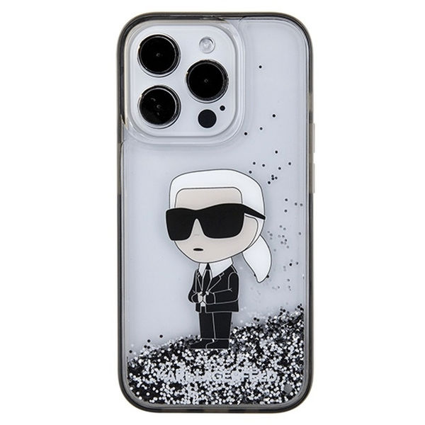 Karl Lagerfeld - Hardcase Liquid Glitter (KLHCP15XLKKNSK) - iPhone 15 Pro Max - Transparent Ikonik