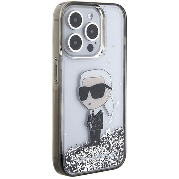 Karl Lagerfeld - Hardcase Liquid Glitter (KLHCP15XLKKNSK) - iPhone 15 Pro Max - Transparent Ikonik