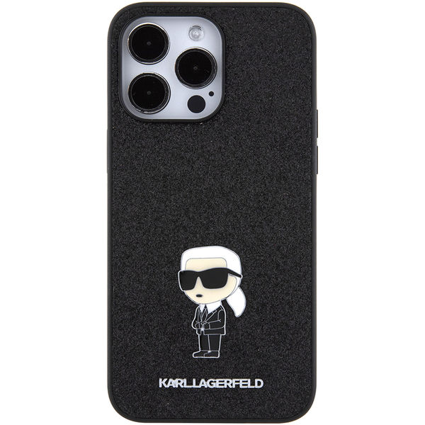 Karl Lagerfeld - Hardcase Glitter Fixed (KLHCP15XGKNPSK) - iPhone 15 Pro Max - Ikonik Logo