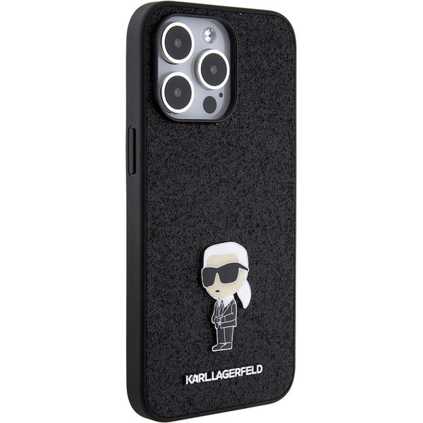 Karl Lagerfeld - Hardcase Glitter Fixed (KLHCP15XGKNPSK) - iPhone 15 Pro Max - Ikonik Logo