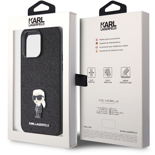 Karl Lagerfeld - Hardcase Glitter Fixed (KLHCP15XGKNPSK) - iPhone 15 Pro Max - Ikonik Logo
