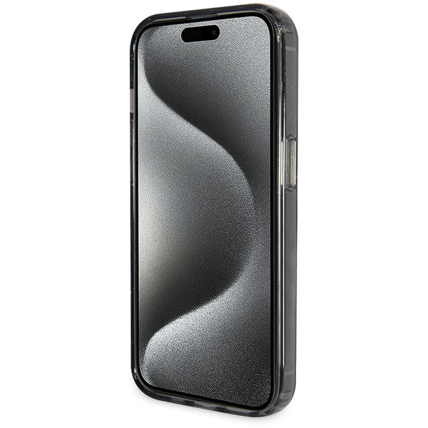 Guess - Ring Stand Script Glitter MagSafe (GUHMP15LHRSGSK) - iPhone 15 Pro - Black