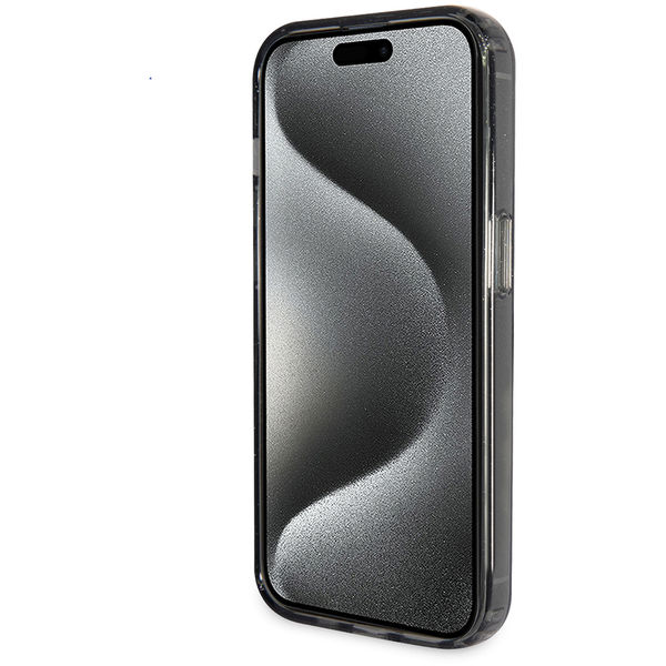 Guess - Ring Stand Script Glitter MagSafe (GUHMP15MHRSGSK) - iPhone 15 Plus - Black