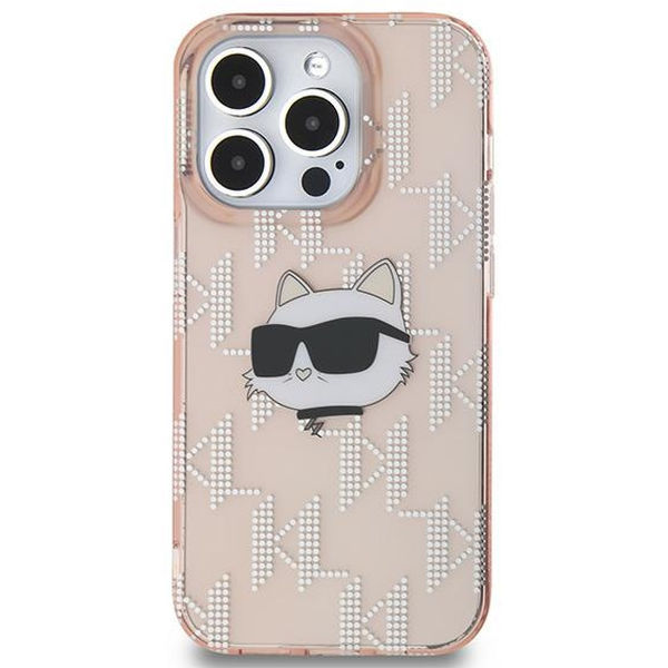 Karl Lagerfeld - IML Luxury (KLHCP14XHKLPCHP) - iPhone 14 Pro Max - Pink Choupette Head&Monogram