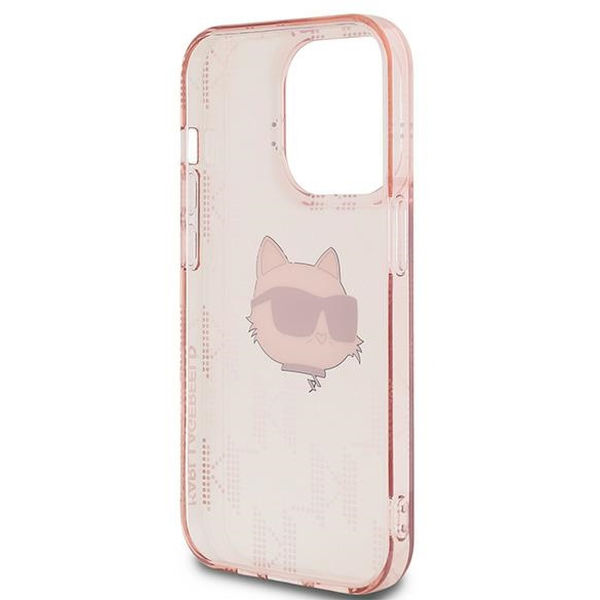 Karl Lagerfeld - IML Luxury (KLHCP14XHKLPCHP) - iPhone 14 Pro Max - Pink Choupette Head&Monogram