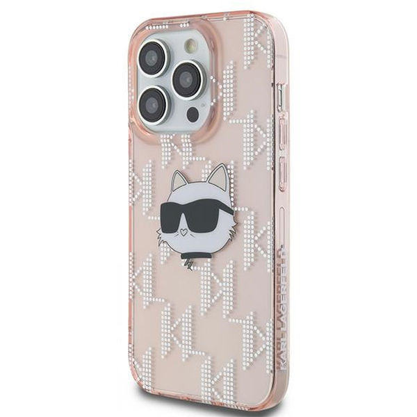 Karl Lagerfeld - IML Luxury (KLHCP14XHKLPCHP) - iPhone 14 Pro Max - Pink Choupette Head&Monogram