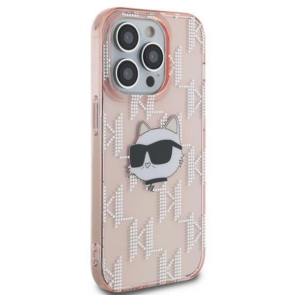 Karl Lagerfeld - IML Luxury (KLHCP14XHKLPCHP) - iPhone 14 Pro Max - Pink Choupette Head&Monogram