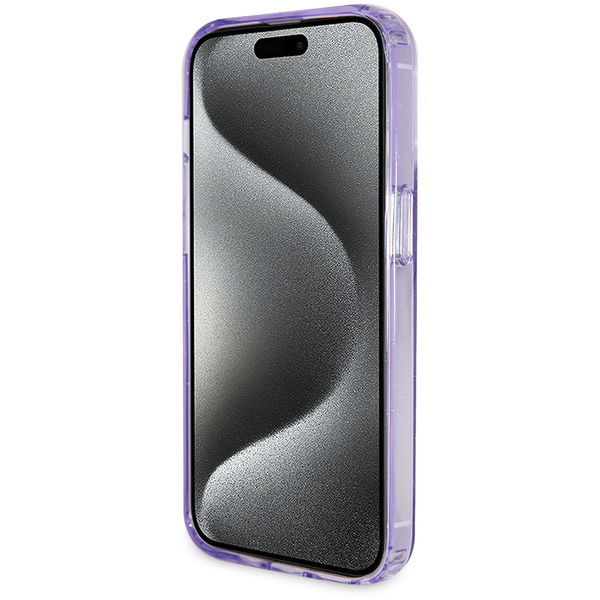 Guess - Ring Stand Script Glitter MagSafe (GUHMP15XHRSGSU) - iPhone 15 Pro Max - Purple