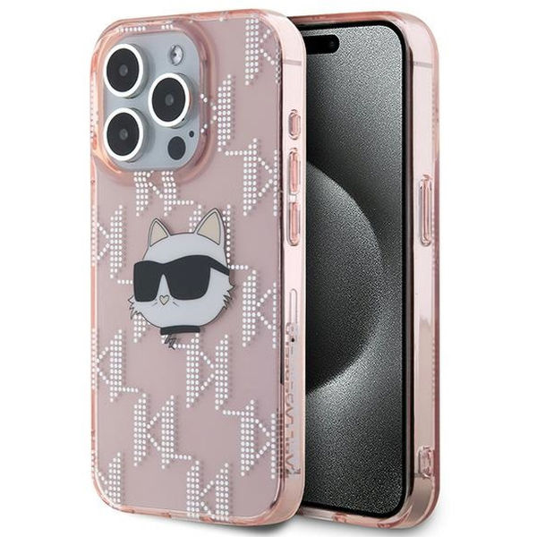 Karl Lagerfeld - IML Luxury (KLHCP15LHKLPCHP) - iPhone 15 Pro - Pink Choupette Head&Monogram