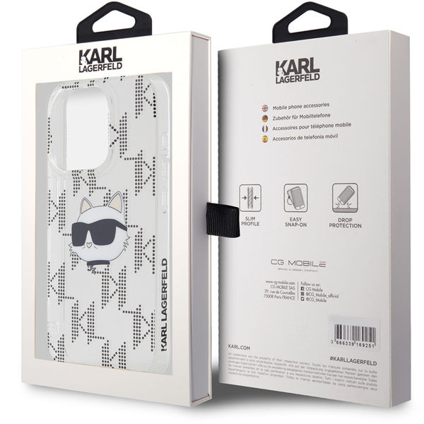 Karl Lagerfeld - IML Luxury (KLHCP15LHKLPCHT) - iPhone 15 Pro - Clear Choupette Head&Monogram