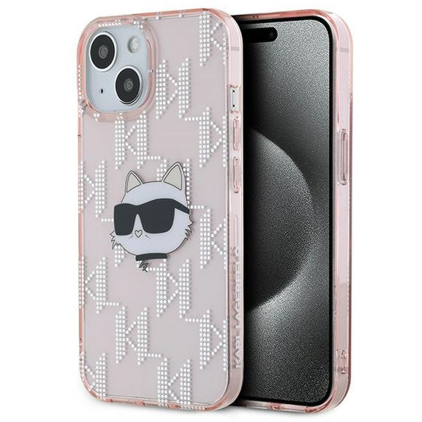 Karl Lagerfeld - IML Luxury (KLHCP15SHKLPCHP) - iPhone 15 - Pink Choupette Head&Monogram