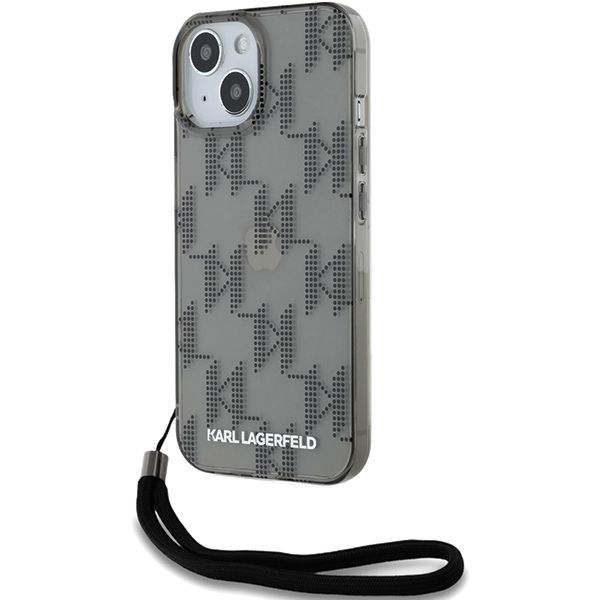 Karl Lagerfeld - IML Luxury (KLHCP15SHKDPNSK) - iPhone 15 - Mono KL Pattern&Cord