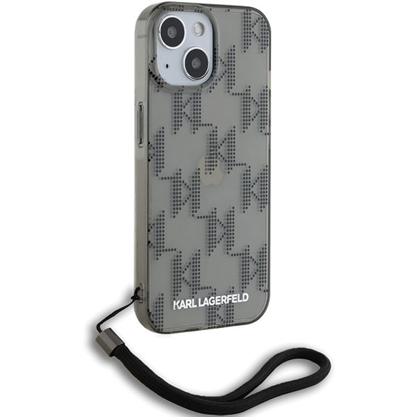 Karl Lagerfeld - IML Luxury (KLHCP15SHKDPNSK) - iPhone 15 - Mono KL Pattern&Cord