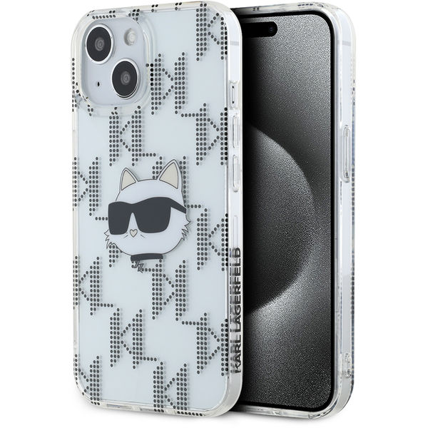 Karl Lagerfeld - IML Luxury (KLHCP15SHKLPCHT) - iPhone 15 - Transparent Choupette Head&Monogram