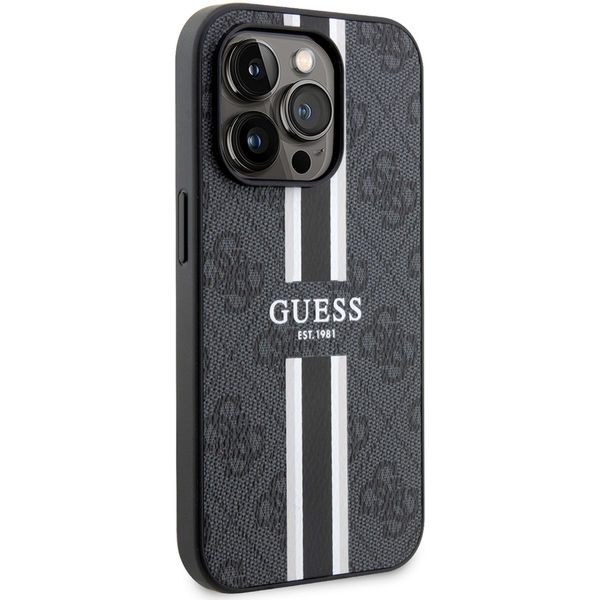 Guess - Hardcase 4G Printed Stripes MagSafe (GUHMP15LP4RPSK) - iPhone 15 Pro - Black