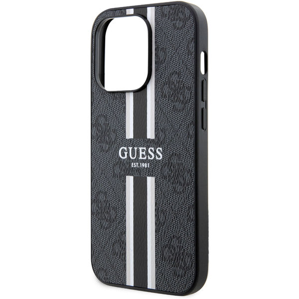 Guess - Hardcase 4G Printed Stripes MagSafe (GUHMP15LP4RPSK) - iPhone 15 Pro - Black
