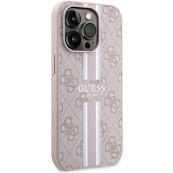 Guess - Hardcase 4G Printed Stripes MagSafe (GUHMP15LP4RPSP) - iPhone 15 Pro - Pink