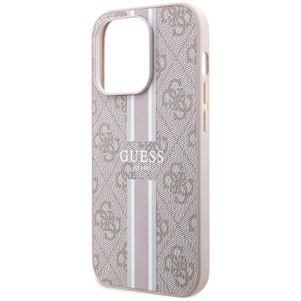 Guess - Hardcase 4G Printed Stripes MagSafe (GUHMP15LP4RPSP) - iPhone 15 Pro - Pink