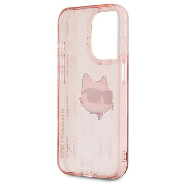 Karl Lagerfeld - IML Luxury (KLHCP15XHKLPCHP) - iPhone 15 Pro Max - Pink Choupette Head&Monogram