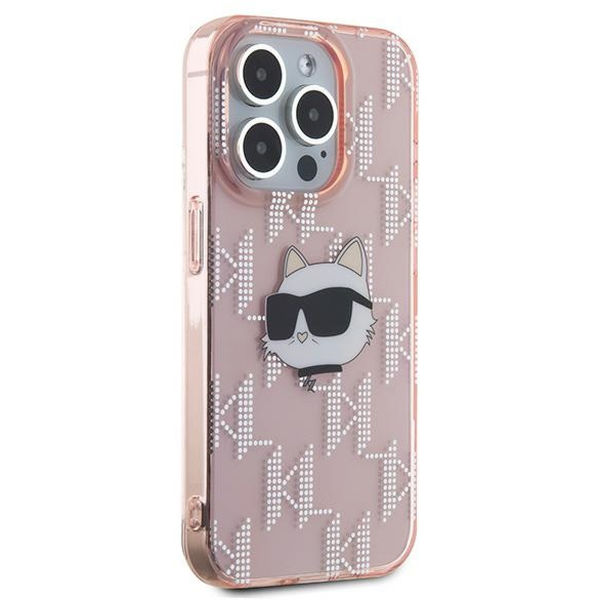 Karl Lagerfeld - IML Luxury (KLHCP15XHKLPCHP) - iPhone 15 Pro Max - Pink Choupette Head&Monogram