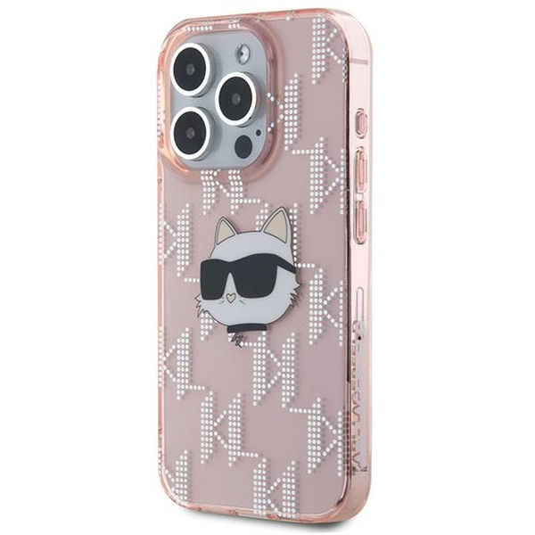 Karl Lagerfeld - IML Luxury (KLHCP15XHKLPCHP) - iPhone 15 Pro Max - Pink Choupette Head&Monogram