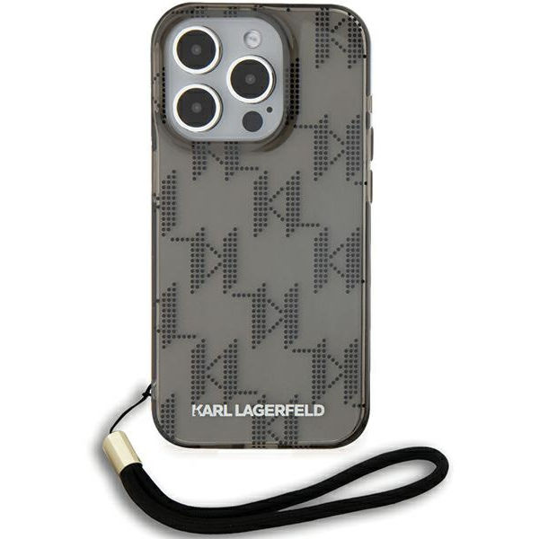 Karl Lagerfeld - IML Luxury (KLHCP15XHKDPNSK) - iPhone 15 Pro Max - Mono KL Pattern&Cord