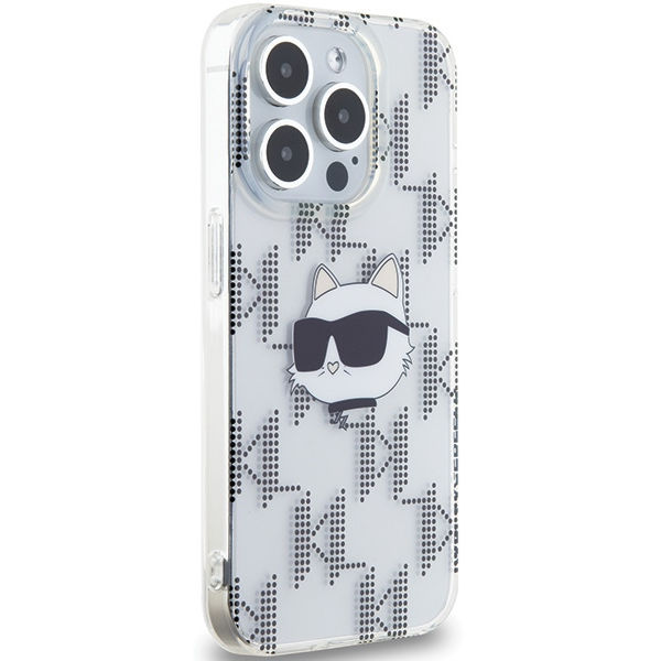 Karl Lagerfeld - IML Luxury (KLHCP15XHKLPCHT) - iPhone 15 Pro Max - Transparent Choupette Head&Monogram