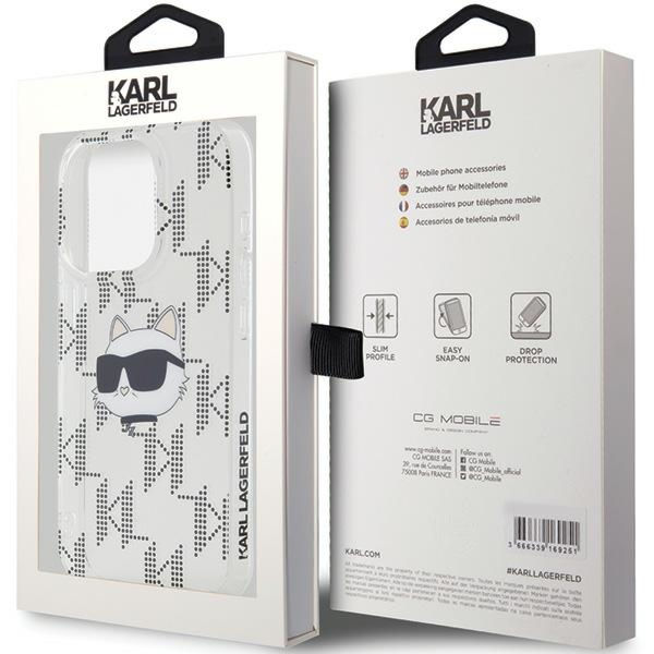 Karl Lagerfeld - IML Luxury (KLHCP15XHKLPCHT) - iPhone 15 Pro Max - Transparent Choupette Head&Monogram