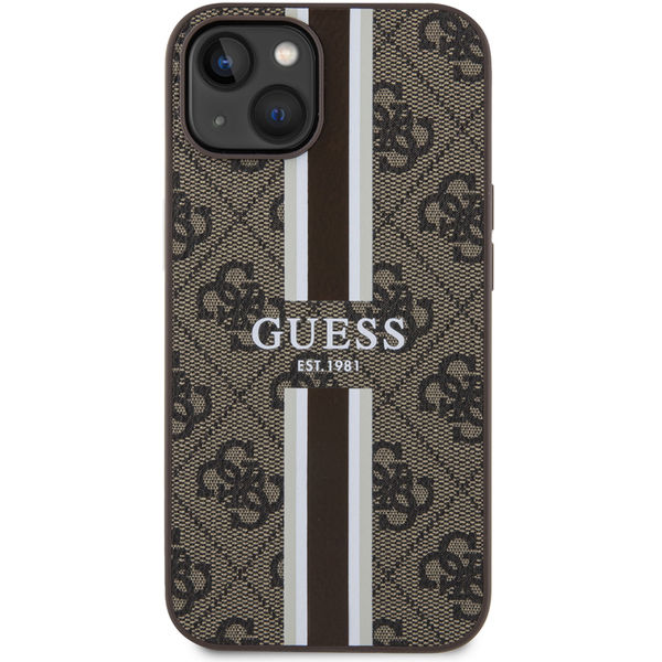 Guess - Hardcase 4G Printed Stripes MagSafe (GUHMP15SP4RPSW) - iPhone 15 - Brown